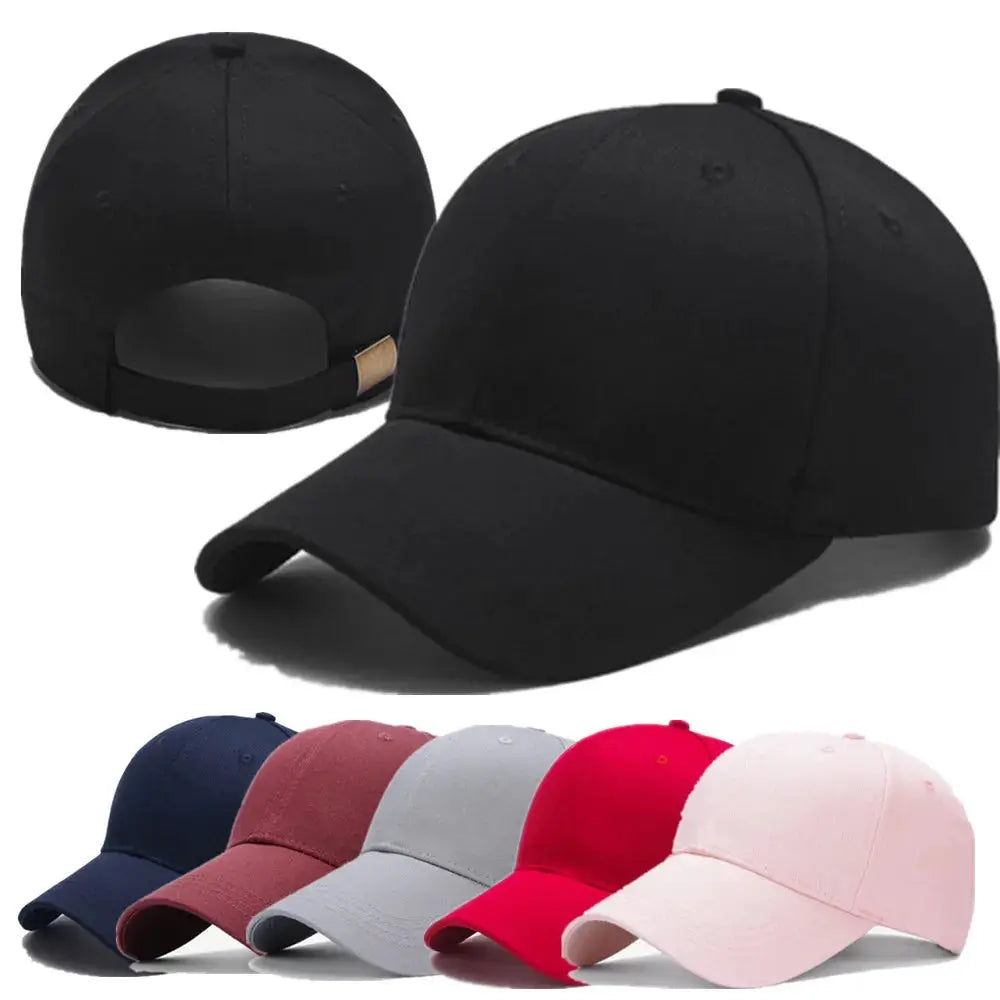 Unisex 100% Cotton Cap High Quality Solid Simple Color Hard Top Baseball Cap Men Women Adjustable Casual Outdoor Sports Hat Cap by All Mart Bristol Ltd