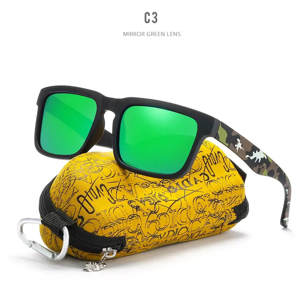 KDEAM Eye-catching Function Polarized Sunglasses For Men Matte Black Frame Fit. Painting Temples Play-Cool Sun Glasses With Case by All Mart Bristol Ltd