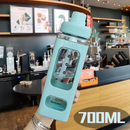 Kawaii Shaker Water Bottle With Straw Sticker Cute BPA Free 700ml/900ml Plastic Tea Milk Portable Gourde Drink Bottle For Girl by All Mart Bristol Ltd