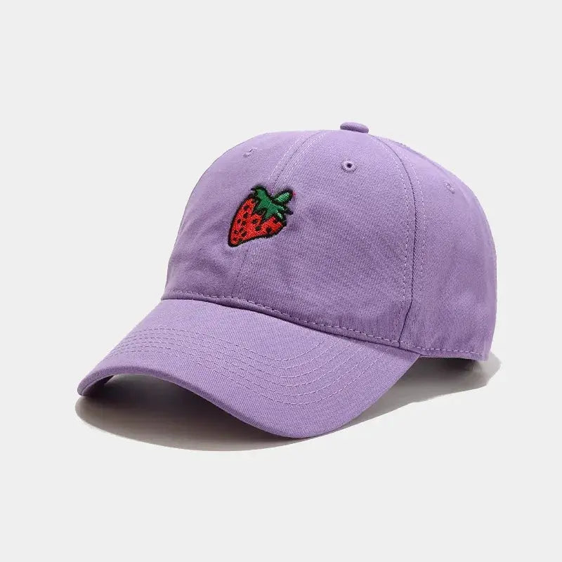 Cotton Fruit strawberry embroidery Casquette Baseball Cap Adjustable Snapback Hats for men and women 64 by All Mart Bristol Ltd