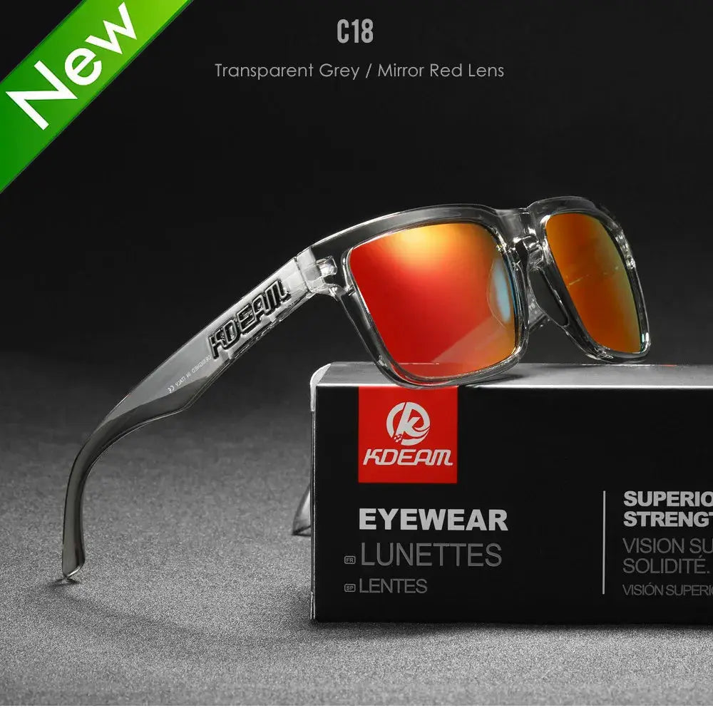 KDEAM 2022 Square Men's Polarized Sunglasses Outdoors Lifestyle Coating Sun Glasses New Matching Colors With Box by All Mart Bristol Ltd