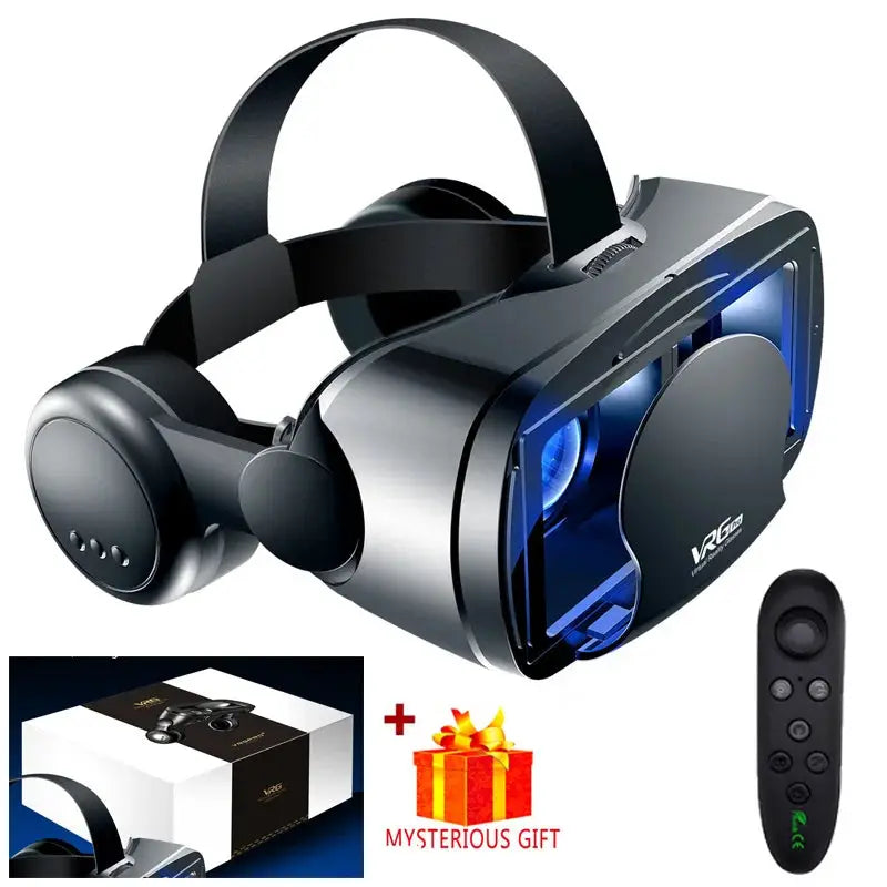 3D VR Headset Smart Virtual Reality Glasses Helmet for Smartphones Phone Lenses Headphones 7 Inches Binoculars Goggles Devices by All Mart Bristol Ltd