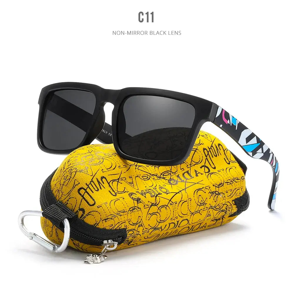 KDEAM Eye-catching Function Polarized Sunglasses For Men Matte Black Frame Fit. Painting Temples Play-Cool Sun Glasses With Case by All Mart Bristol Ltd
