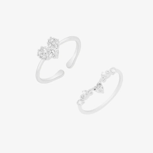 Heart Ring Set In Silver by NABILONDON