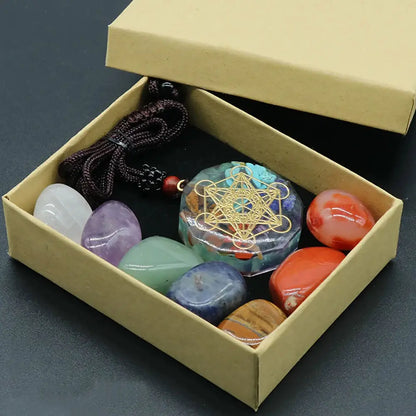 Orgone Pendant Kit 7 Chakra Healing Crystals Stones Metatron Cube Merkaba Orgonite Energy Generator Necklace Spiritual Enhance by All Mart Bristol Ltd