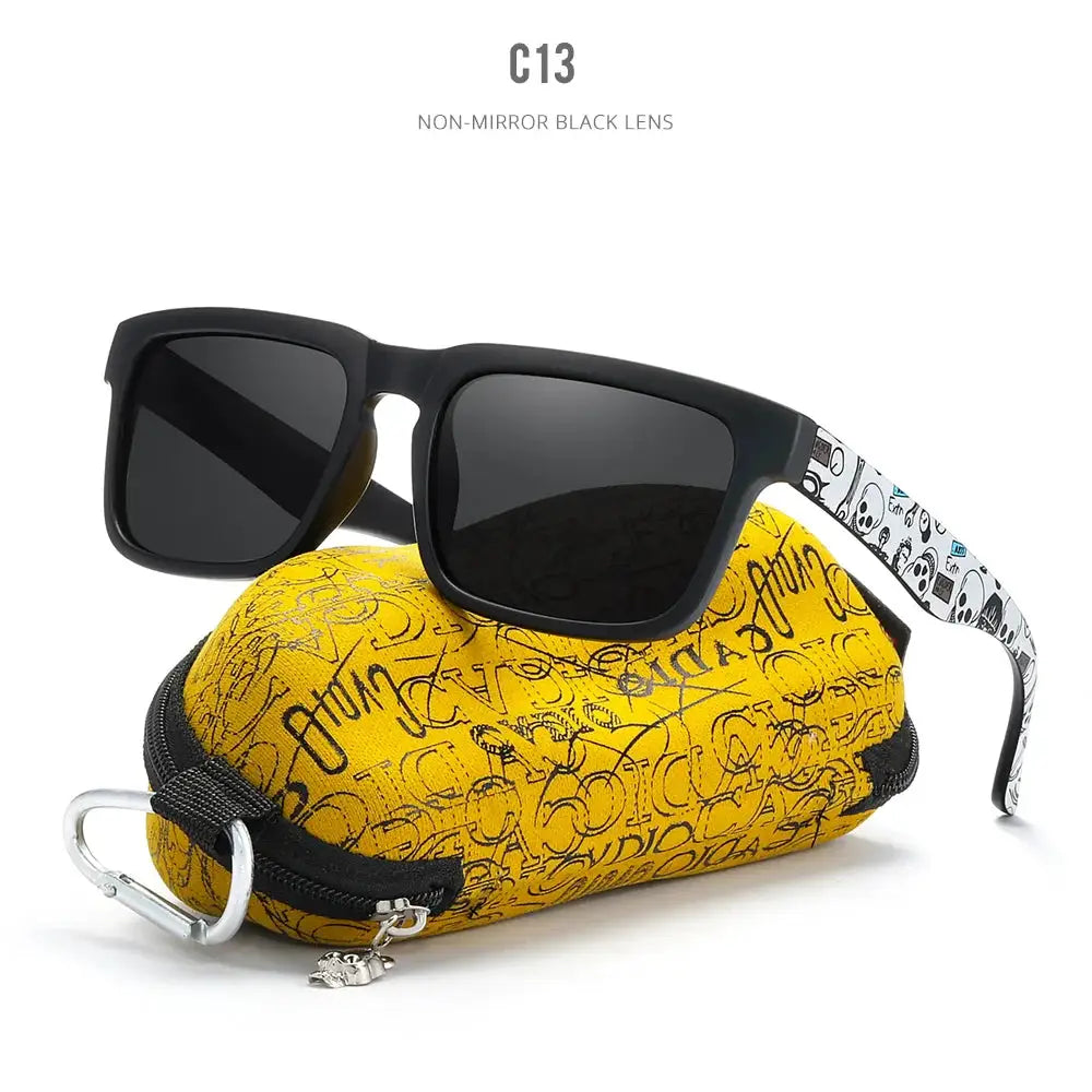 KDEAM Eye-catching Function Polarized Sunglasses For Men Matte Black Frame Fit. Painting Temples Play-Cool Sun Glasses With Case by All Mart Bristol Ltd