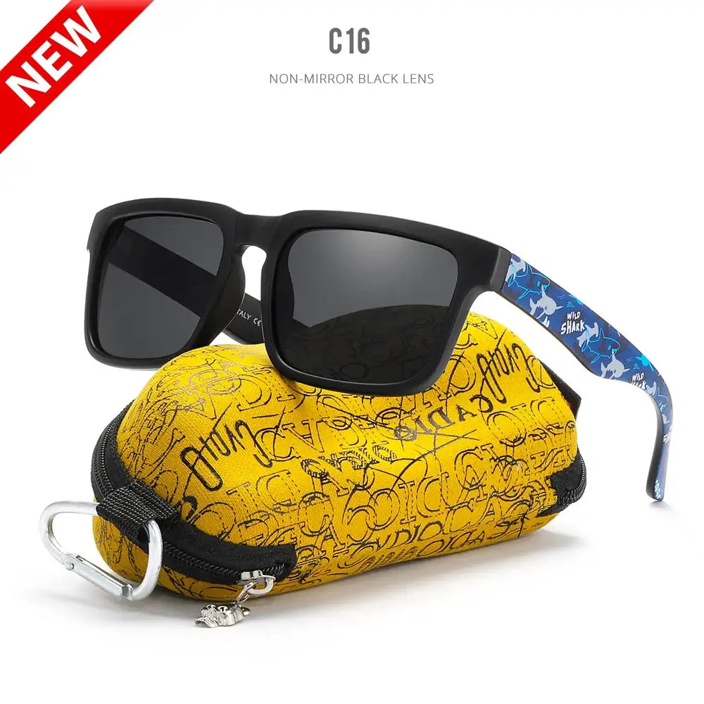 KDEAM Eye-catching Function Polarized Sunglasses For Men Matte Black Frame Fit. Painting Temples Play-Cool Sun Glasses With Case by All Mart Bristol Ltd