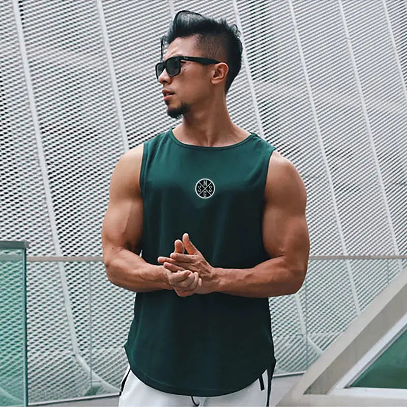 Bodybuilding Vest Men Sports Tank Top Men Gym Clothing Fitness Workout Sleeveless Shirt Mesh O Neck Running Stringer Singlets by All Mart Bristol Ltd
