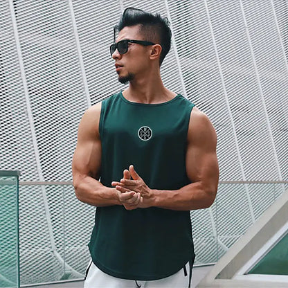 Bodybuilding Vest Men Sports Tank Top Men Gym Clothing Fitness Workout Sleeveless Shirt Mesh O Neck Running Stringer Singlets by All Mart Bristol Ltd