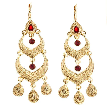 Moroccan Style Earrings for Women's Wedding Party Jewelry with Rhinestone Droplet Shape by All Mart Bristol Ltd