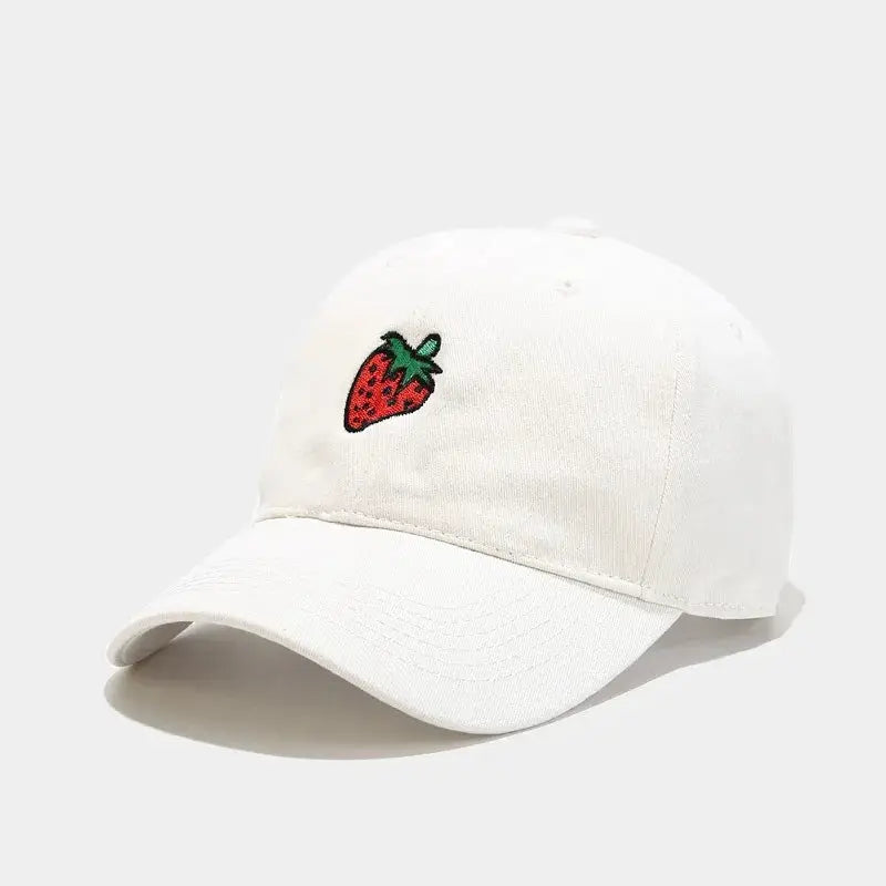 Cotton Fruit strawberry embroidery Casquette Baseball Cap Adjustable Snapback Hats for men and women 64 by All Mart Bristol Ltd