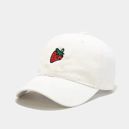 Cotton Fruit strawberry embroidery Casquette Baseball Cap Adjustable Snapback Hats for men and women 64 by All Mart Bristol Ltd