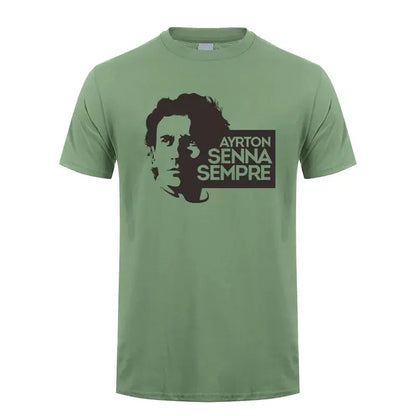 New Hero Ayrton Senna T Shirt Men Short Sleeve Cotton T-shirts Funny Cool Man Tshirt