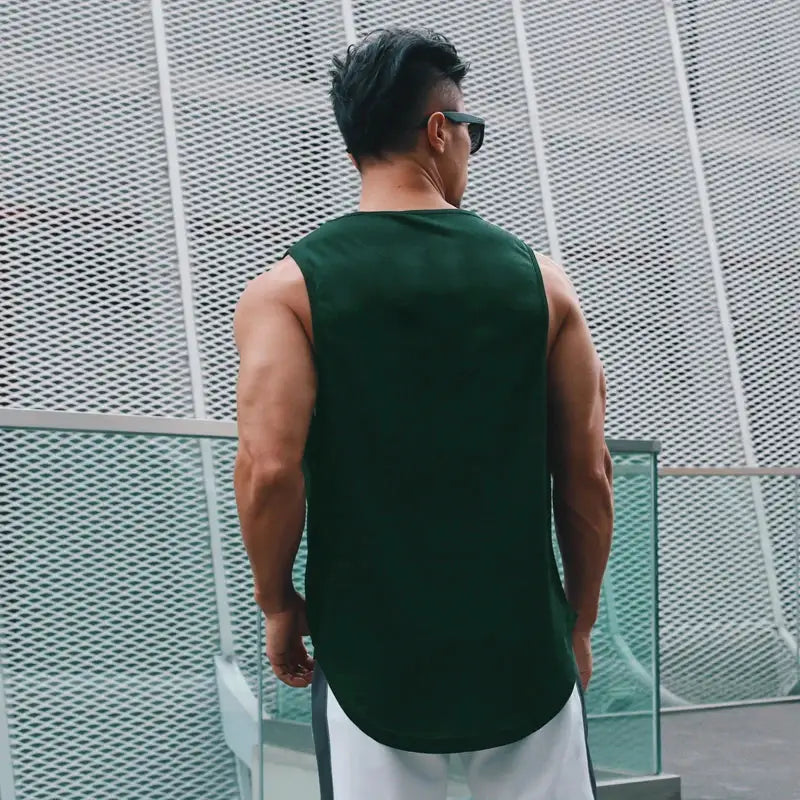 Bodybuilding Vest Men Sports Tank Top Men Gym Clothing Fitness Workout Sleeveless Shirt Mesh O Neck Running Stringer Singlets by All Mart Bristol Ltd