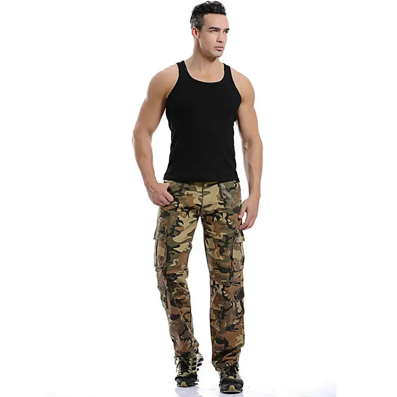 2025 High Quality Men's Cargo Pants Casual Loose Multi Pocket Cotton Pants Long Trousers for Men Camo Joggers Plus Size 28-40 by All Mart Bristol Ltd