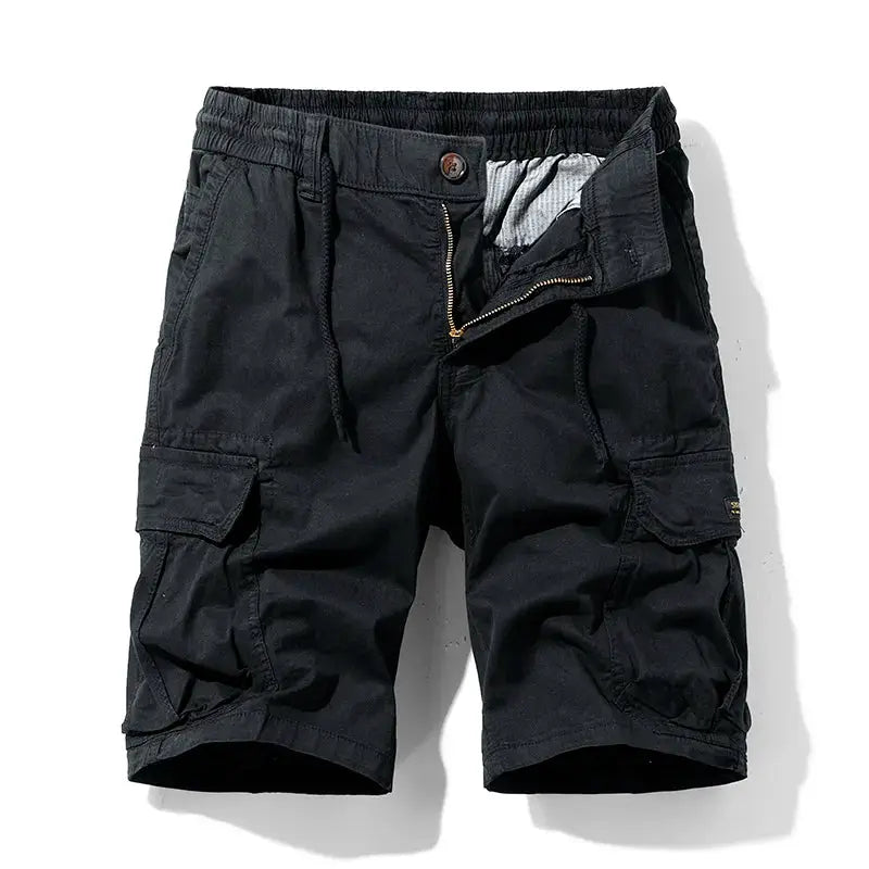 New Summer Solid Color Fashion Cotton Casual Breeches Cargo Men Shorts Men Breathable Quick Dry Multi Pocket Hip Hop Shorts by All Mart Bristol Ltd