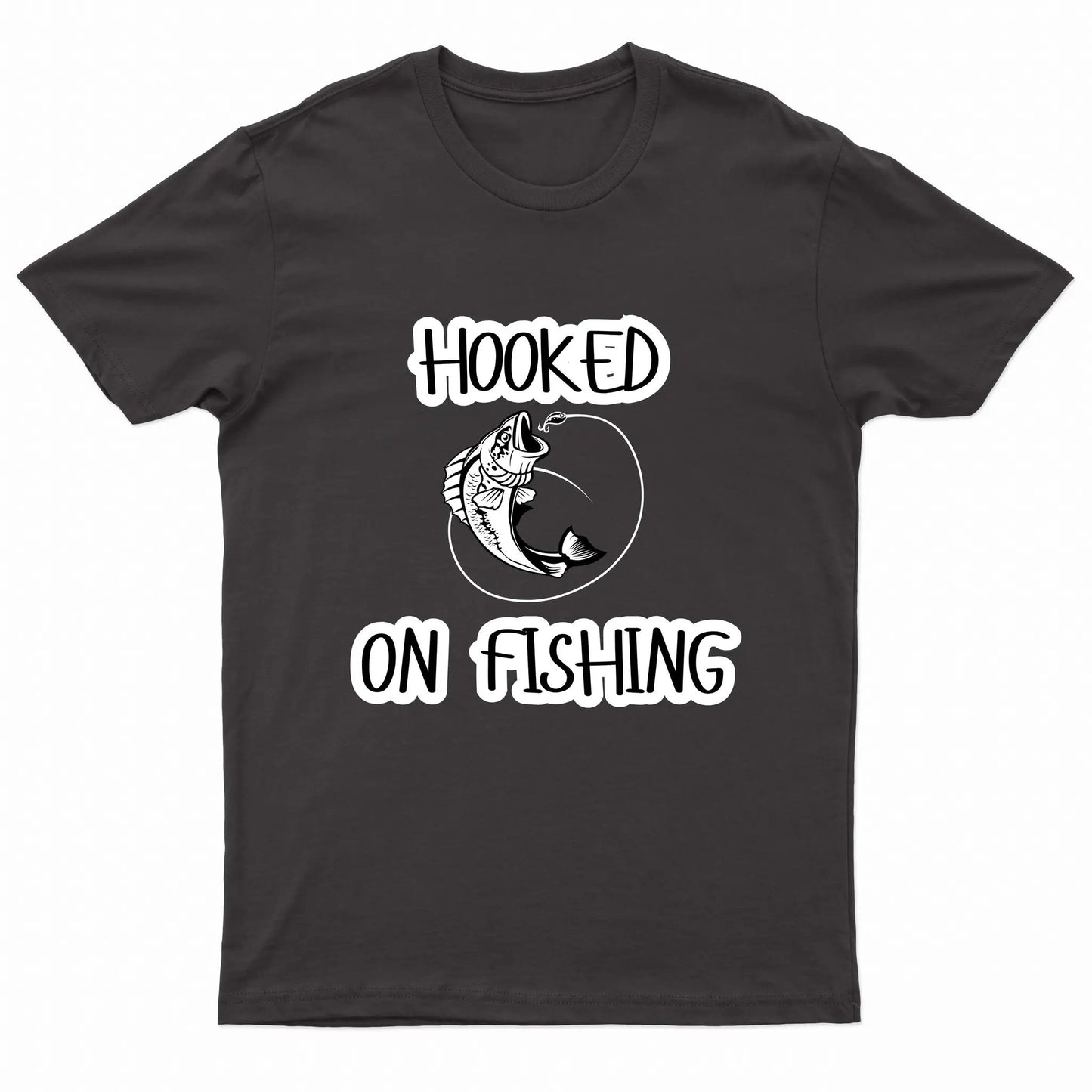 Adults Unisex Hooked on Fishing Printed T-Shirts by G5 Apparel