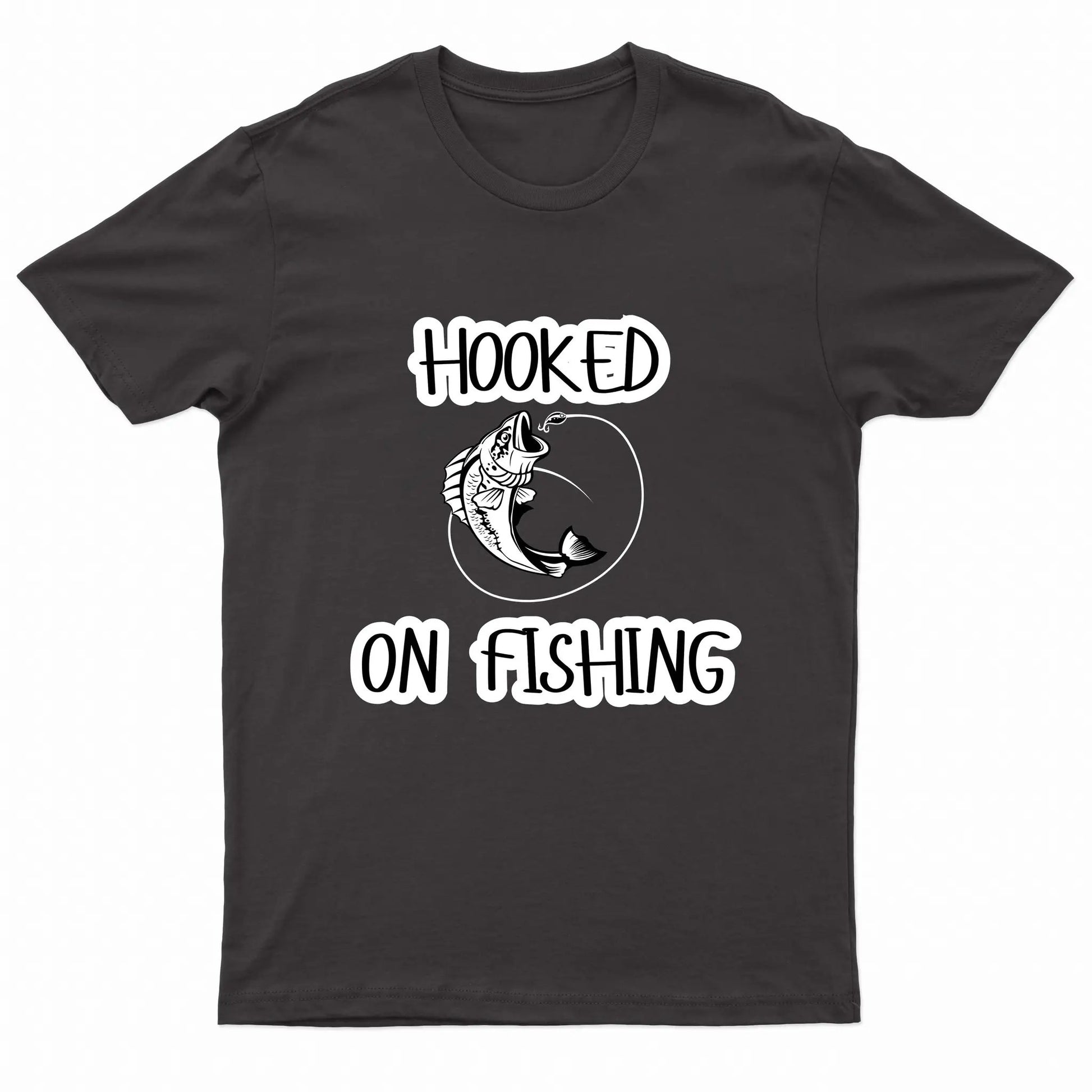Adults Unisex Hooked on Fishing Printed T-Shirts by G5 Apparel