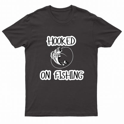 Adults Unisex Hooked on Fishing Printed T-Shirts by G5 Apparel