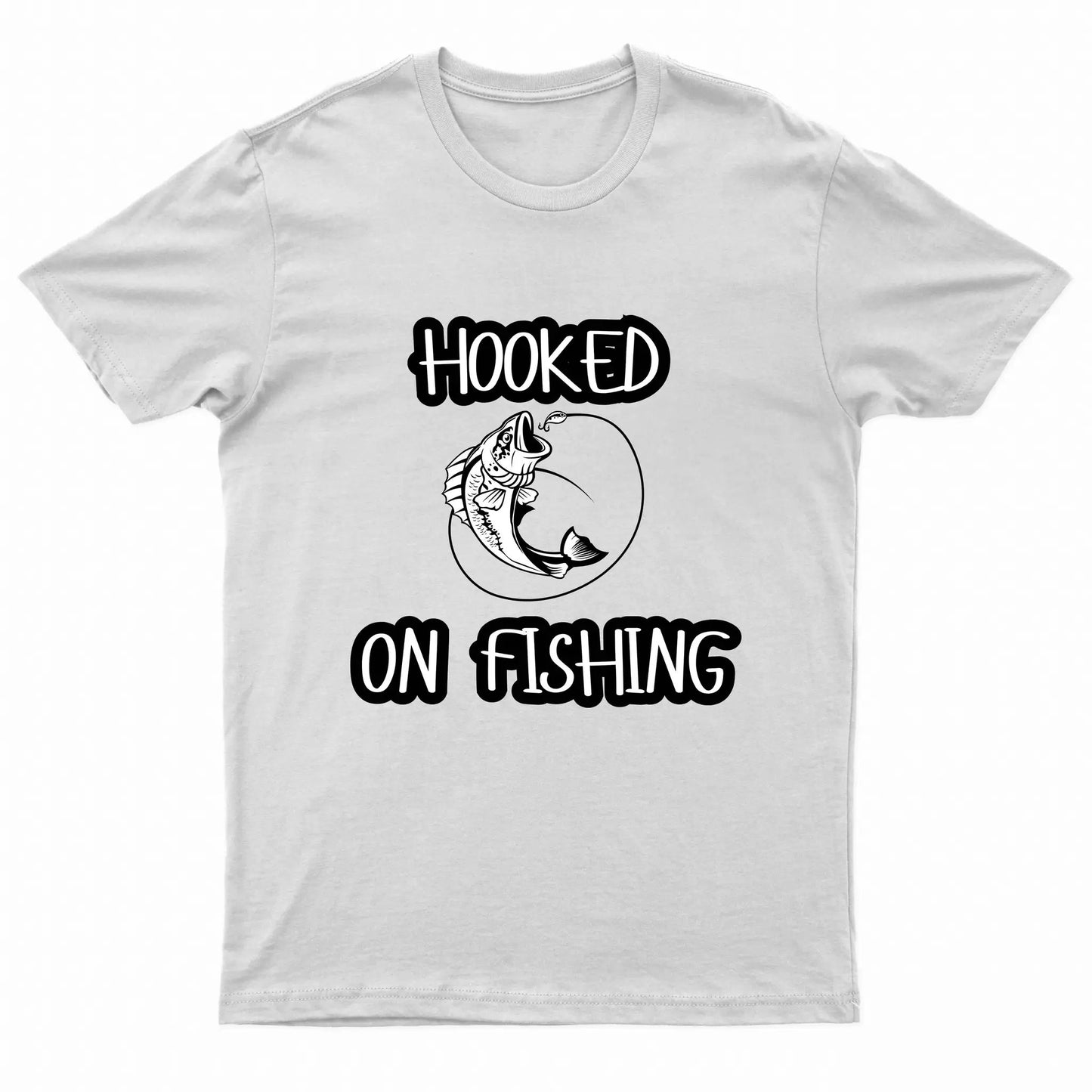Adults Unisex Hooked on Fishing Printed T-Shirts by G5 Apparel