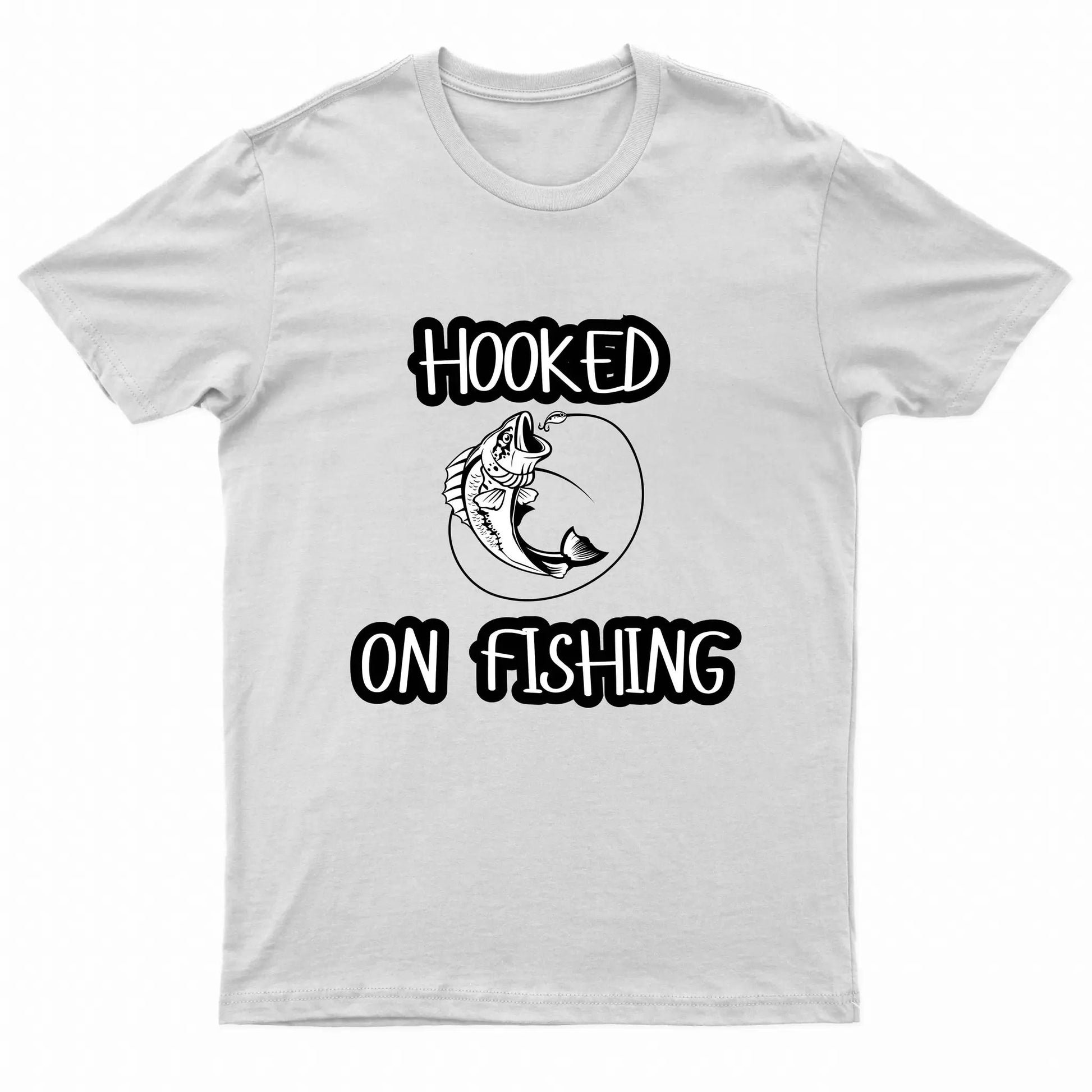 Adults Unisex Hooked on Fishing Printed T-Shirts by G5 Apparel