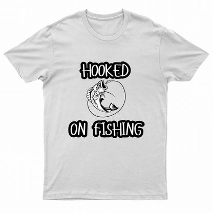 Adults Unisex Hooked on Fishing Printed T-Shirts by G5 Apparel