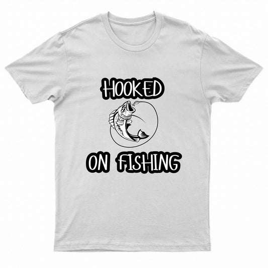Adults Unisex Hooked on Fishing Printed T-Shirts by G5 Apparel