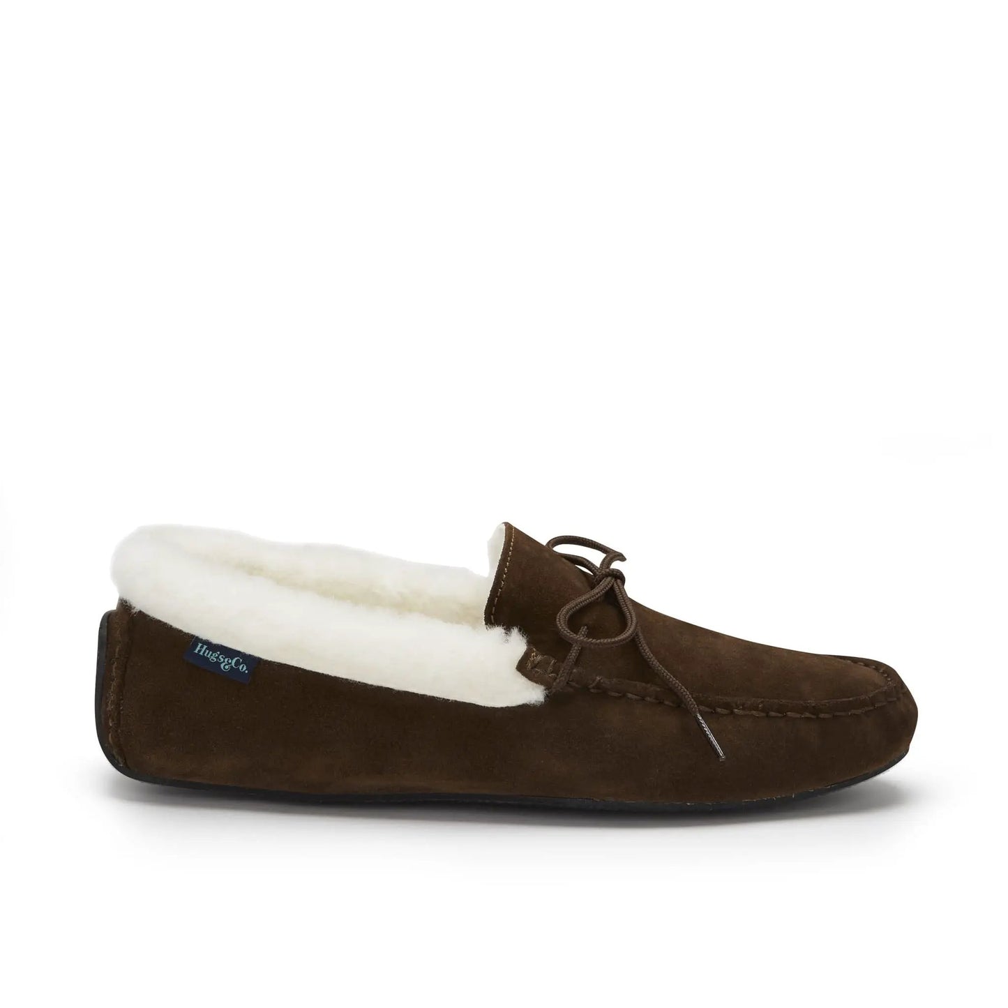 Slippers, sheepskin, brown suede by Hugs & Co.