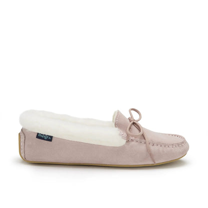 Women's slippers, sheepskin, ice pink suede by Hugs & Co.