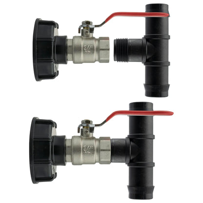 IBC 2” S60X6 Cap with Lever Valve and 19mm Barbed Tee by AP Supplies