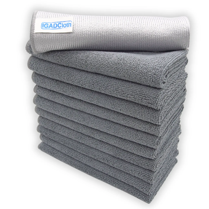 IGADCloth Grey Microfiber Sets, Cleaning Cloths 40x40cm 250gsm + 1 Free Glass Cloth by IGADCloth