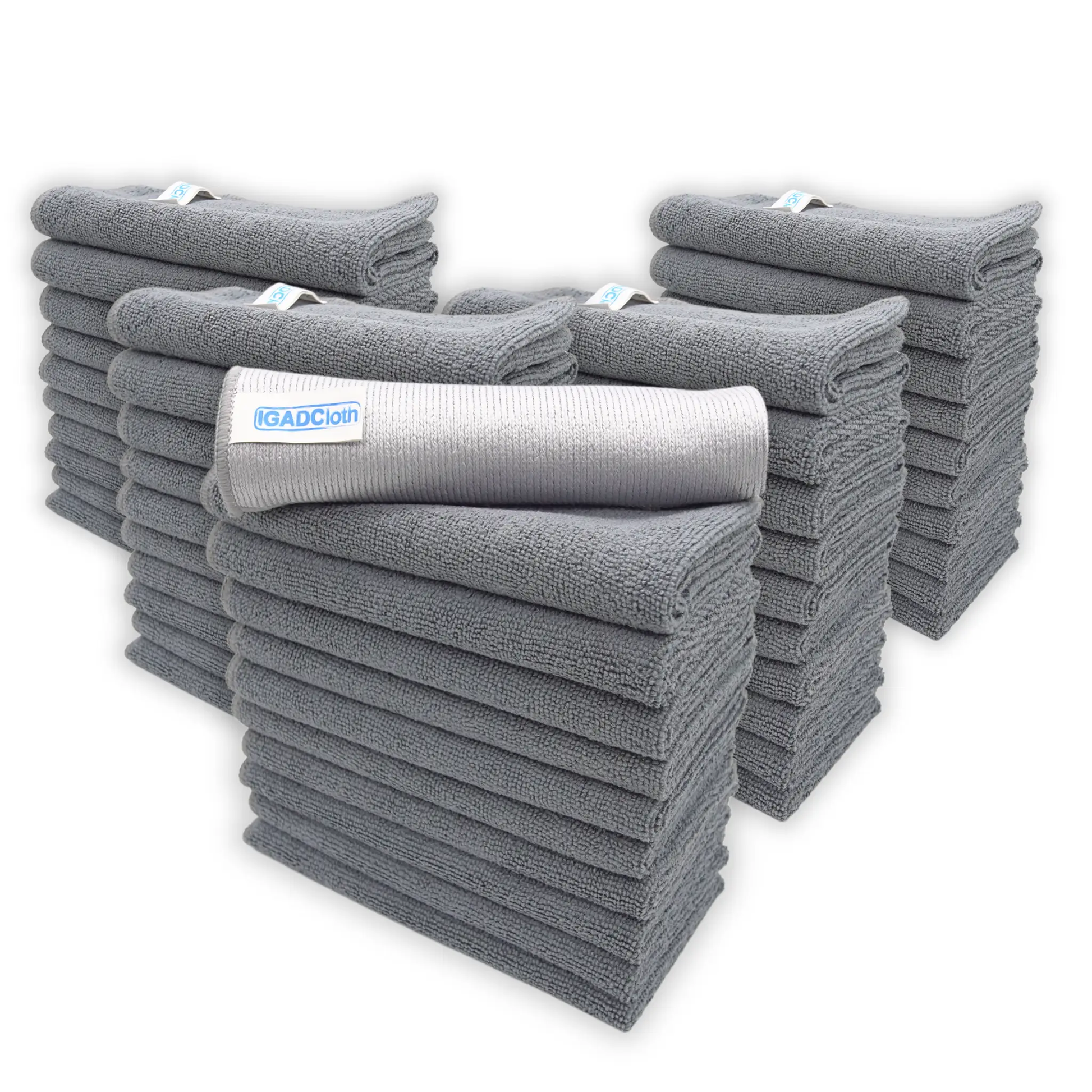 IGADCloth Grey Microfiber Sets, Cleaning Cloths 40x40cm 250gsm + 1 Free Glass Cloth by IGADCloth