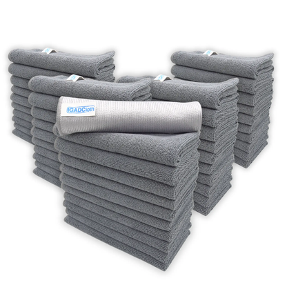 IGADCloth Grey Microfiber Sets, Cleaning Cloths 40x40cm 250gsm + 1 Free Glass Cloth by IGADCloth