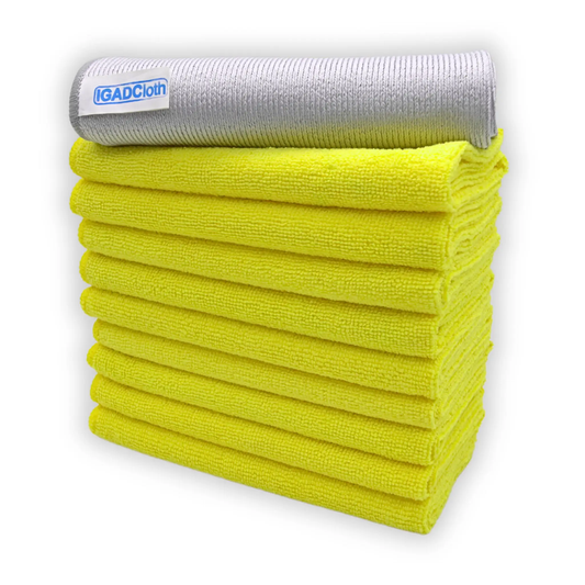 IGADCloth Yellow Microfiber Sets, Cleaning Cloths 40x40cm 250gsm + 1 Free Glass Cloth by IGADCloth