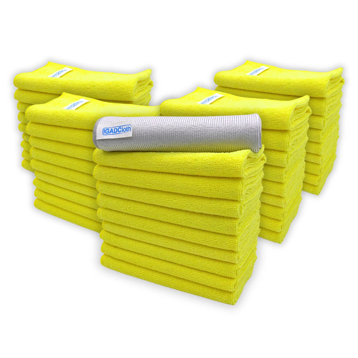IGADCloth Yellow Microfiber Sets, Cleaning Cloths 40x40cm 250gsm + 1 Free Glass Cloth by IGADCloth