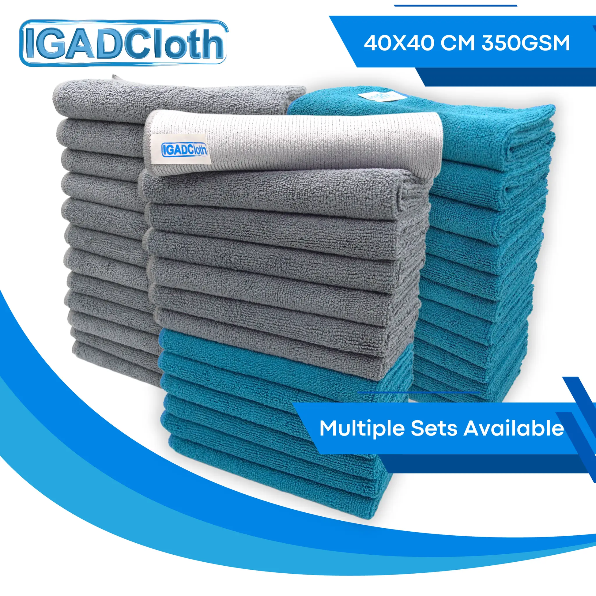 IGADCloth Sets of 12 Microfiber cloths 350gsm 40x40cm by IGADCloth