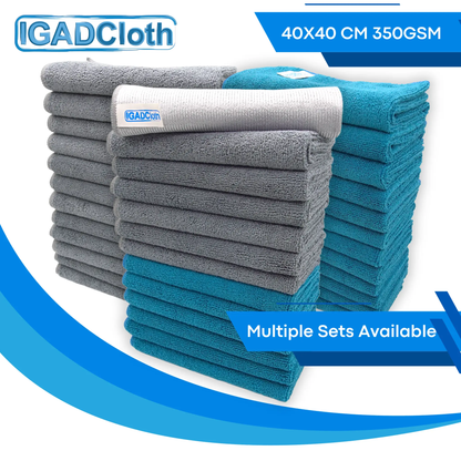 IGADCloth Sets of 12 Microfiber cloths 350gsm 40x40cm by IGADCloth