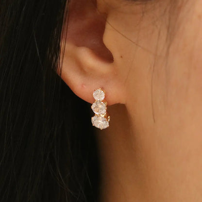 Triple Cubic Earrings by Nabi London