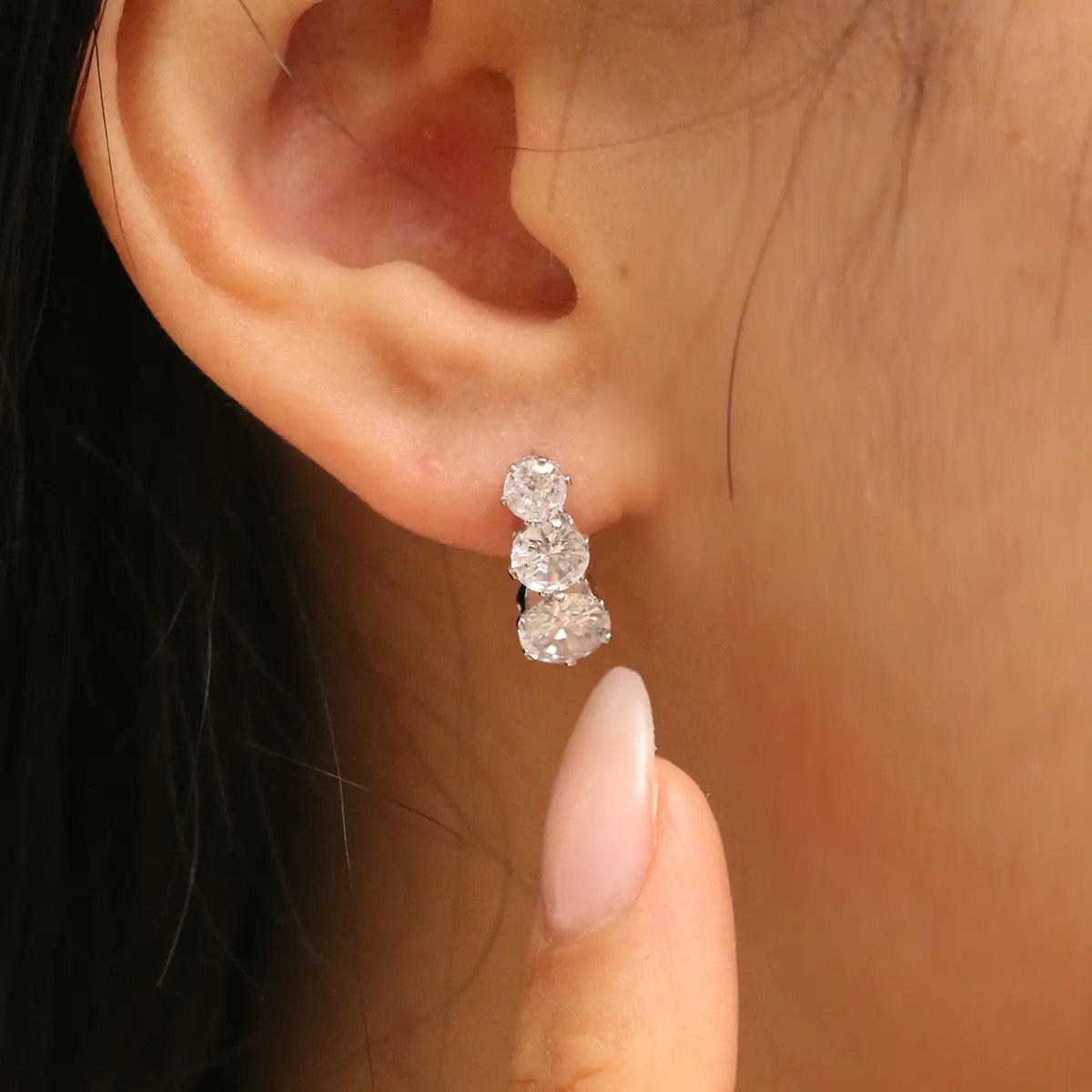 Triple Cubic Earrings by Nabi London