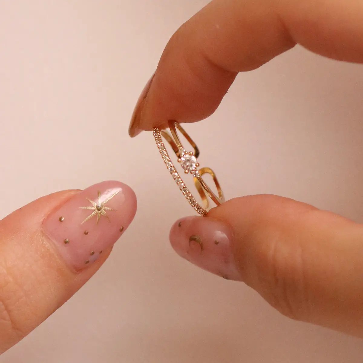 Big Cubic Layered Ring by Nabi London