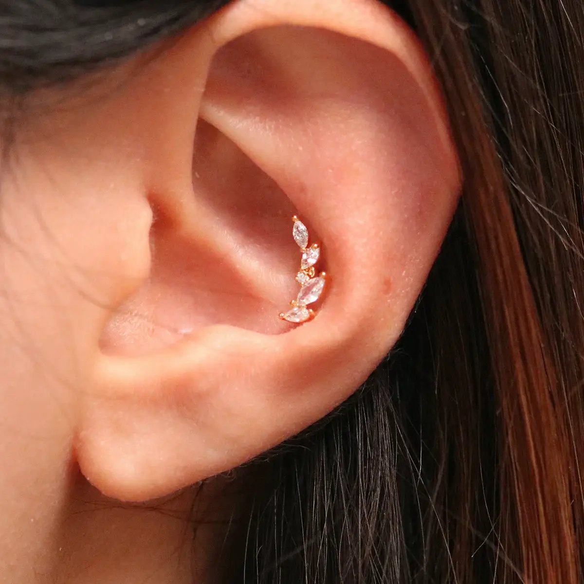 Stacked crystal piercing by Nabi London