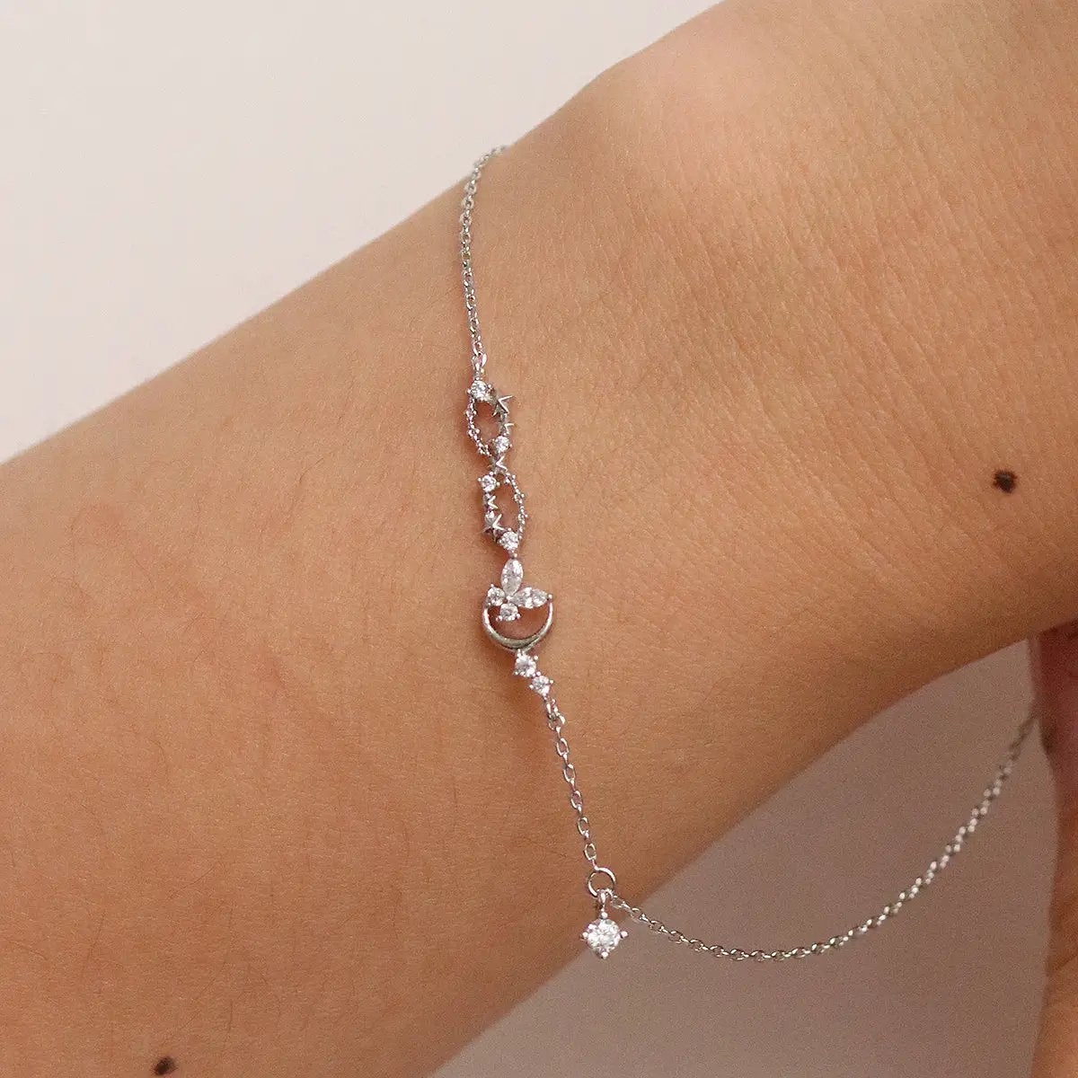 Cubic butterfly moon bracelet by Nabi London