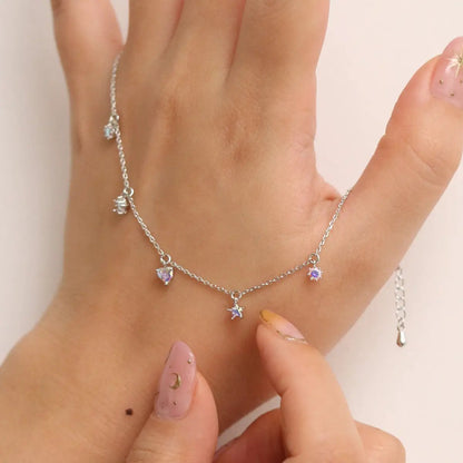 Smoked topaz heart star bracelet by Nabi London