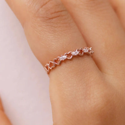 Cubic relay heart ring by Nabi London