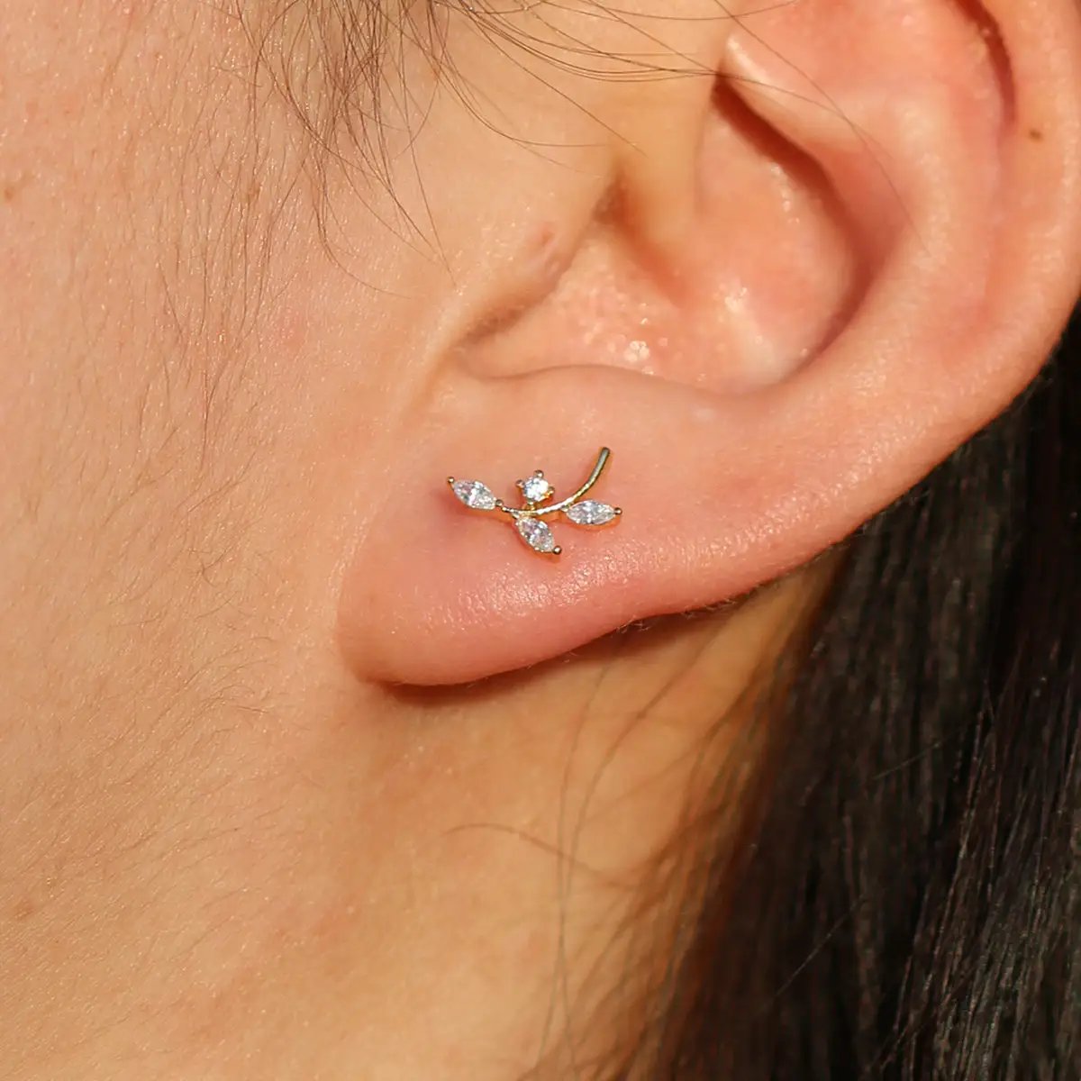 Cubic branch climber earrings by Nabi London