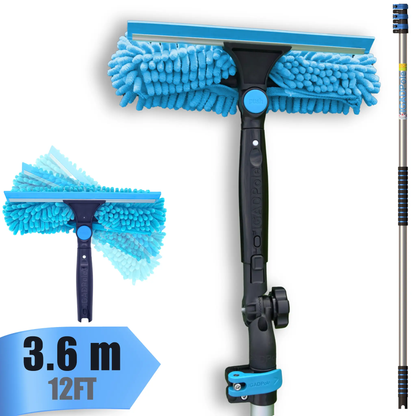 IGAD Pole 3.6m (12ft) Window Squeegee Cleaning Kit, Extension Pole and 10"(25cm) Window Squeegee by IGADPole