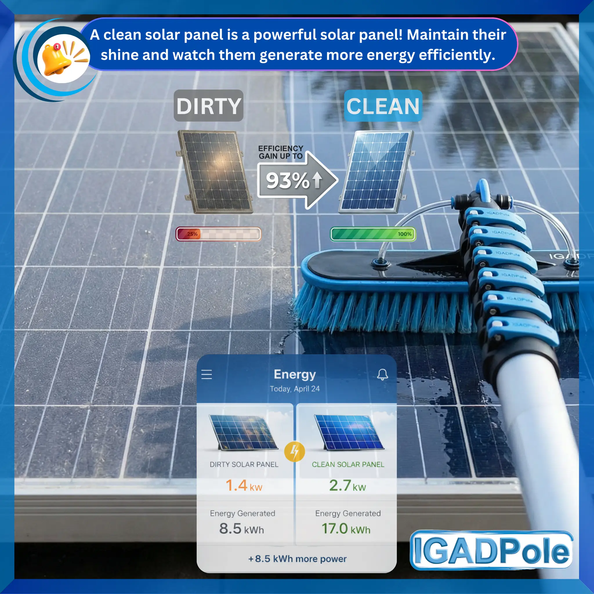 IGADPole 2023 10"(25cm) Water Fed Brush Head replacement, fed Tee and angle connector by IGADPole