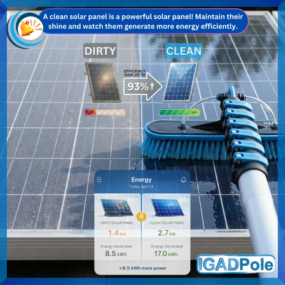 IGADPole Water-fed Brush, Cobweb Duster and 10"(25cm) Squeegee (No Pole Included) by IGADPole