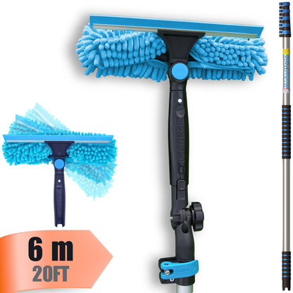 IGAD Pole 6m (20ft) Window Squeegee Cleaning Kit, Extension Pole and 10"(25cm) Window Squeegee by IGADPole