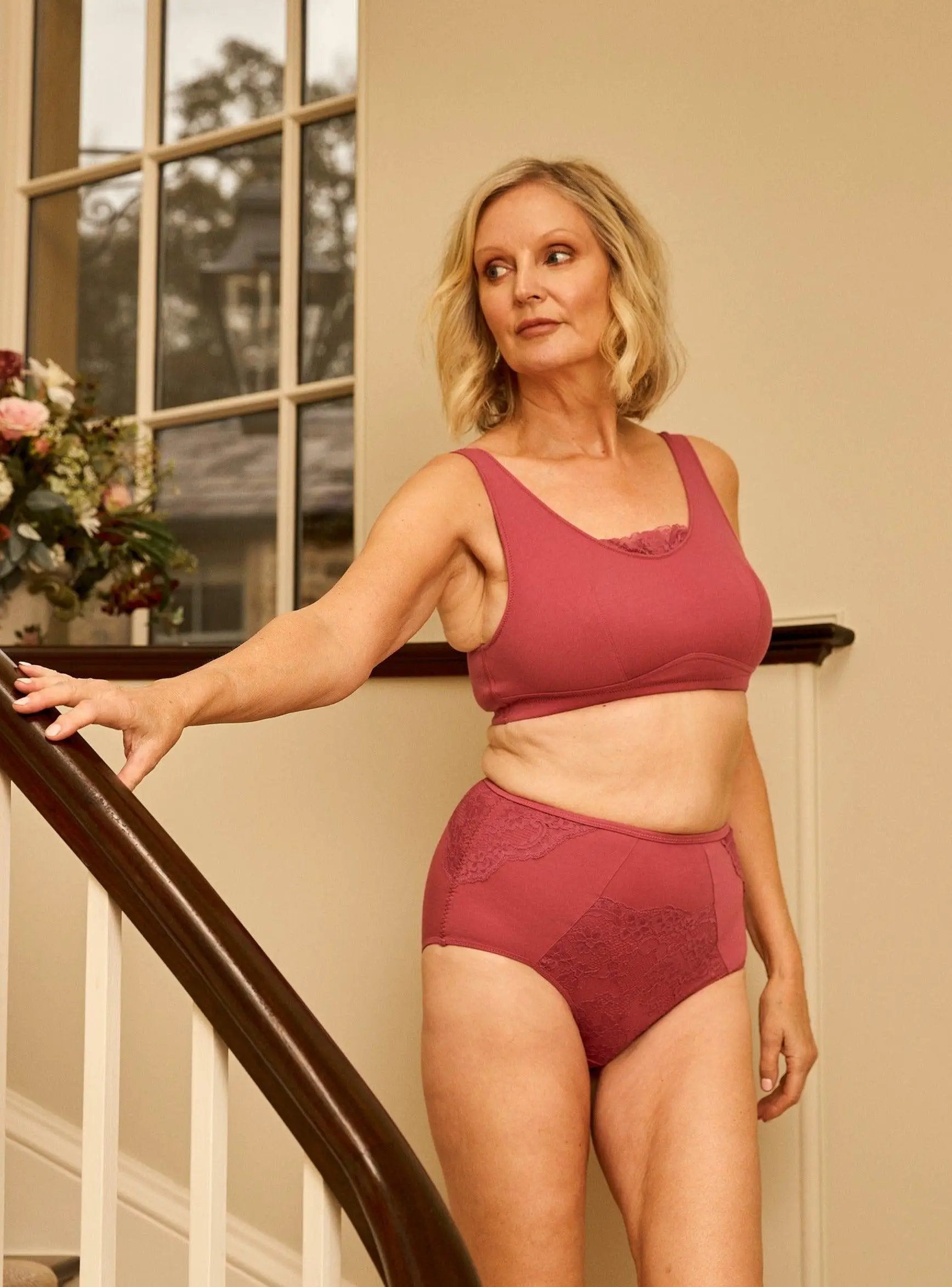 Fuchsia - Silk Back Support Full Coverage Wireless Organic Cotton Bra by Juliemay Lingerie